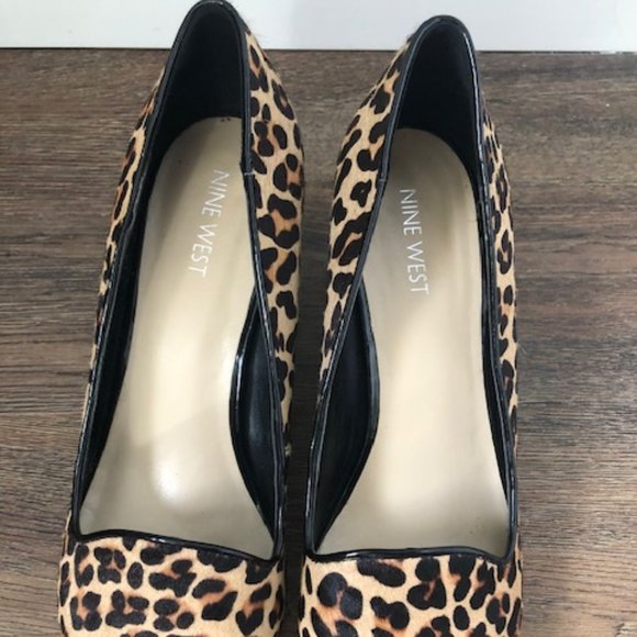 Nine West Faux Fur Leopard Print Pumps - Picture 2 of 7